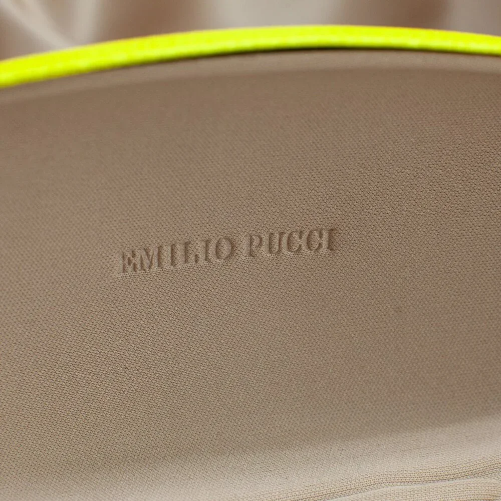 Emilio Pucci Neon Yellow Hard Sunglass Case Pop Summer Color EUC
